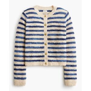 J. Crew Striped slub cardigan sweater XL EUC Nautical Preppy Coastal